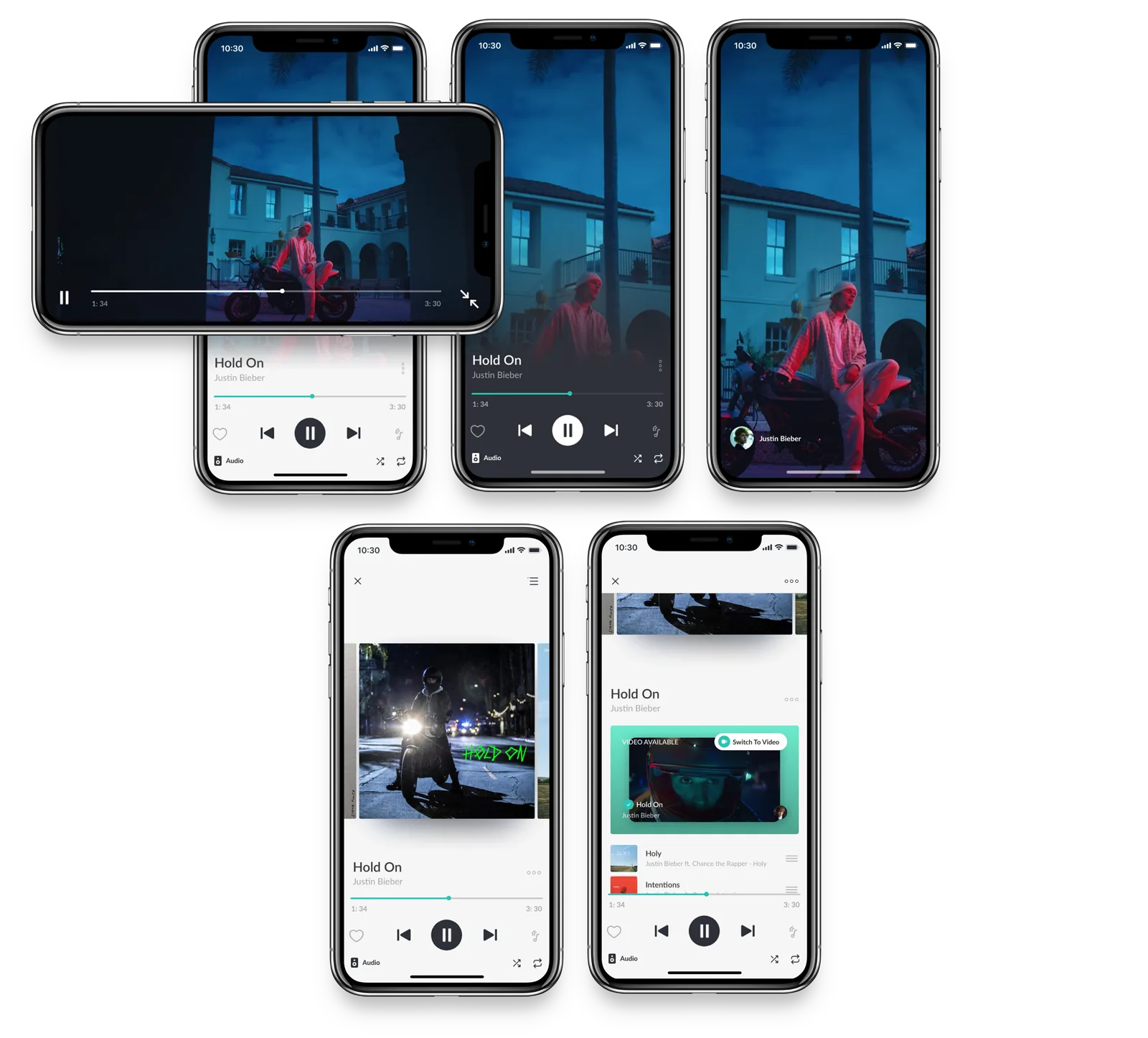 JioSaavn player with video