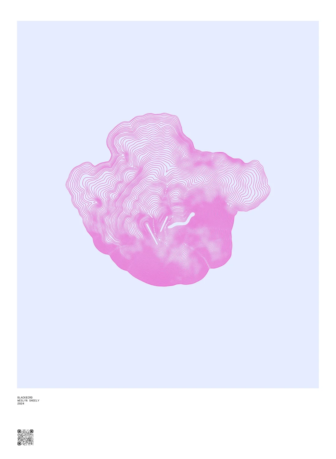 Soundprint screenprint: Blackbird, 2024