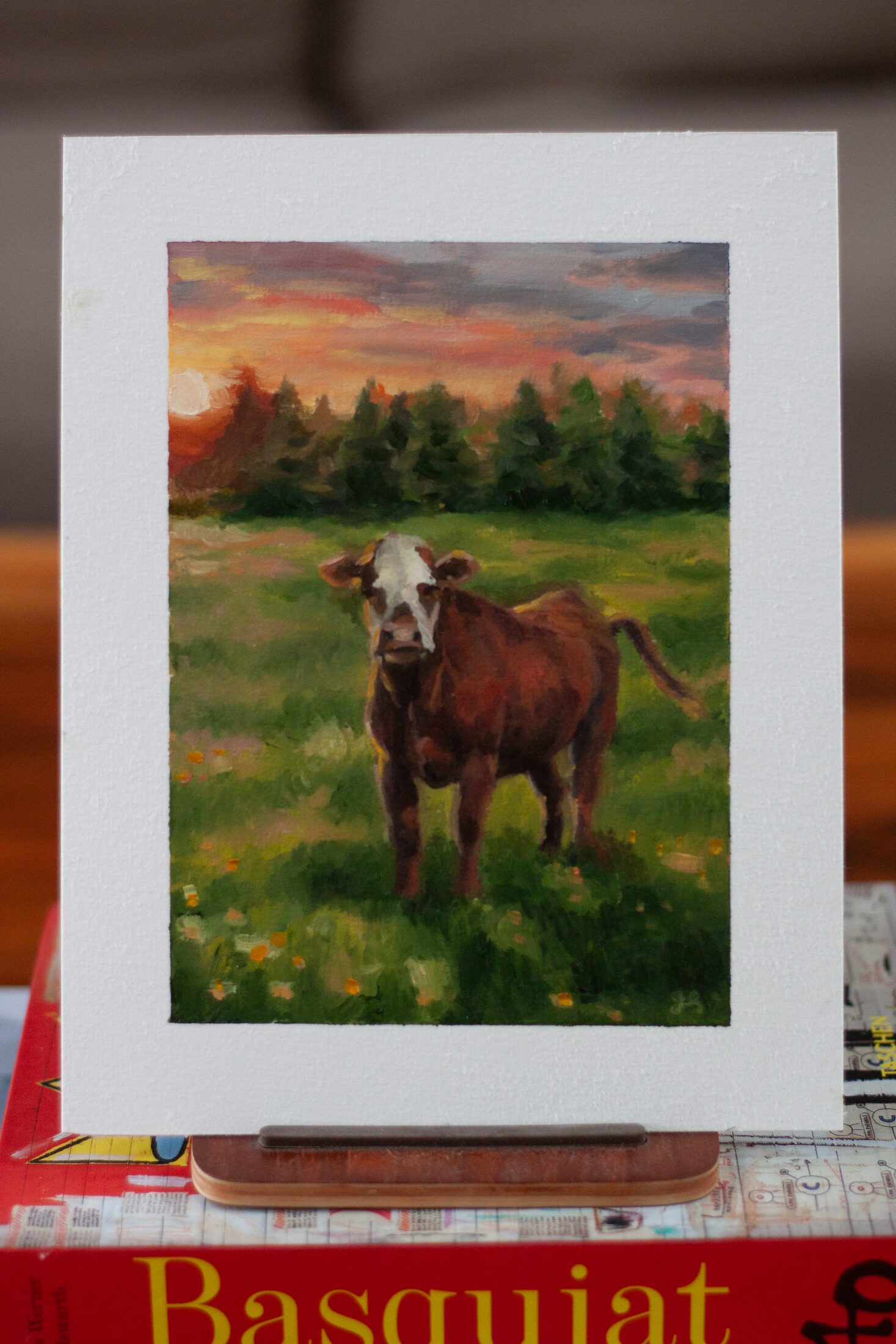 Study – Cow on Hoover — additional view, oil painting by Leeann Sheely