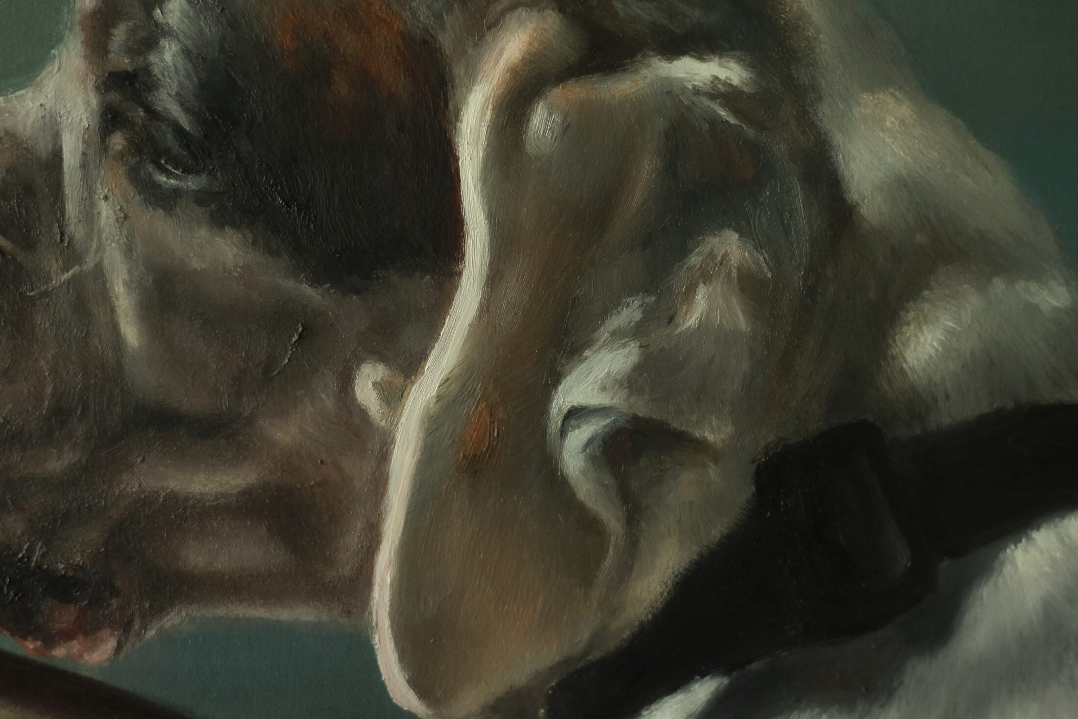 Lach and Scout — additional view, oil painting by Leeann Sheely
