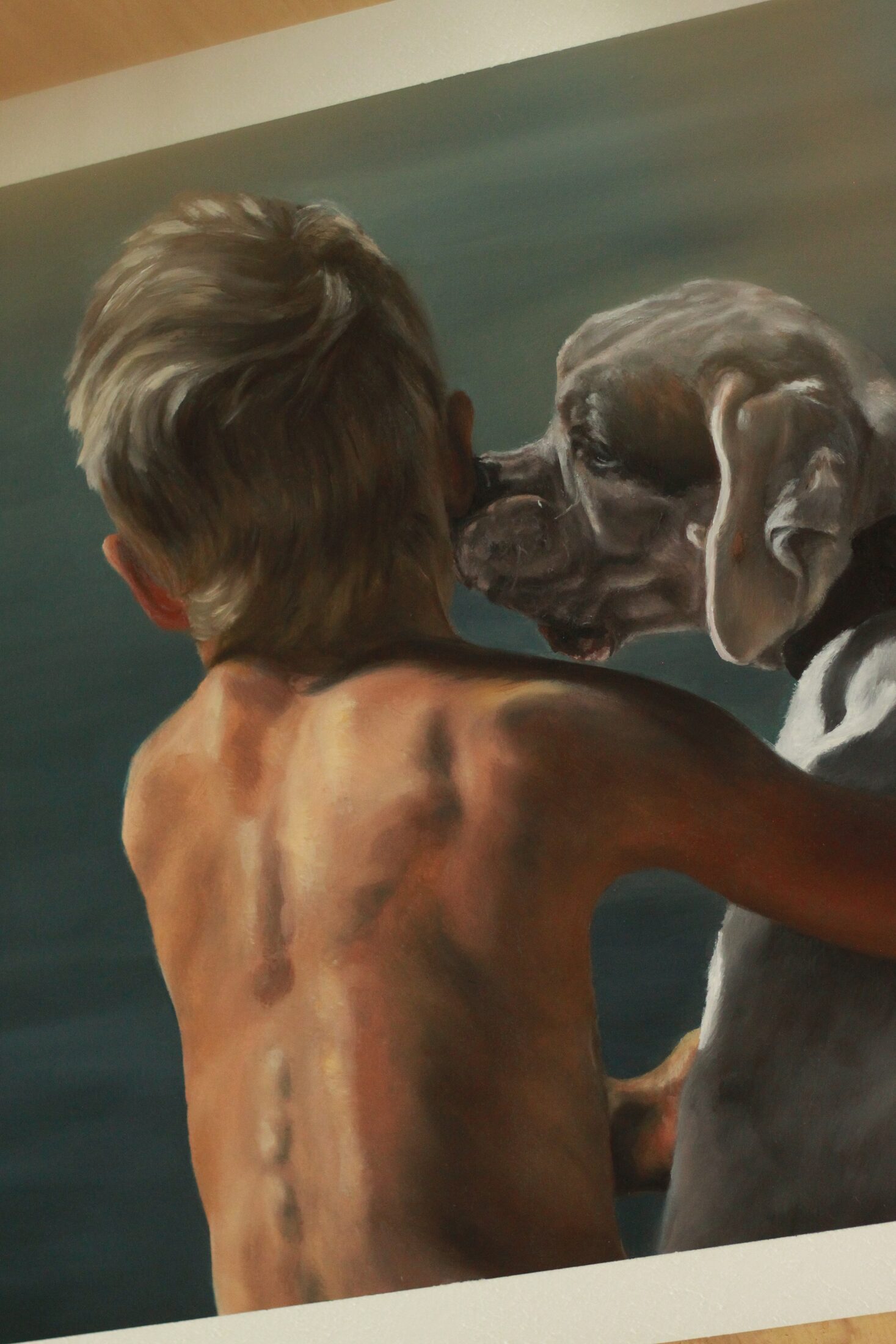 Lach and Scout — additional view, oil painting by Leeann Sheely