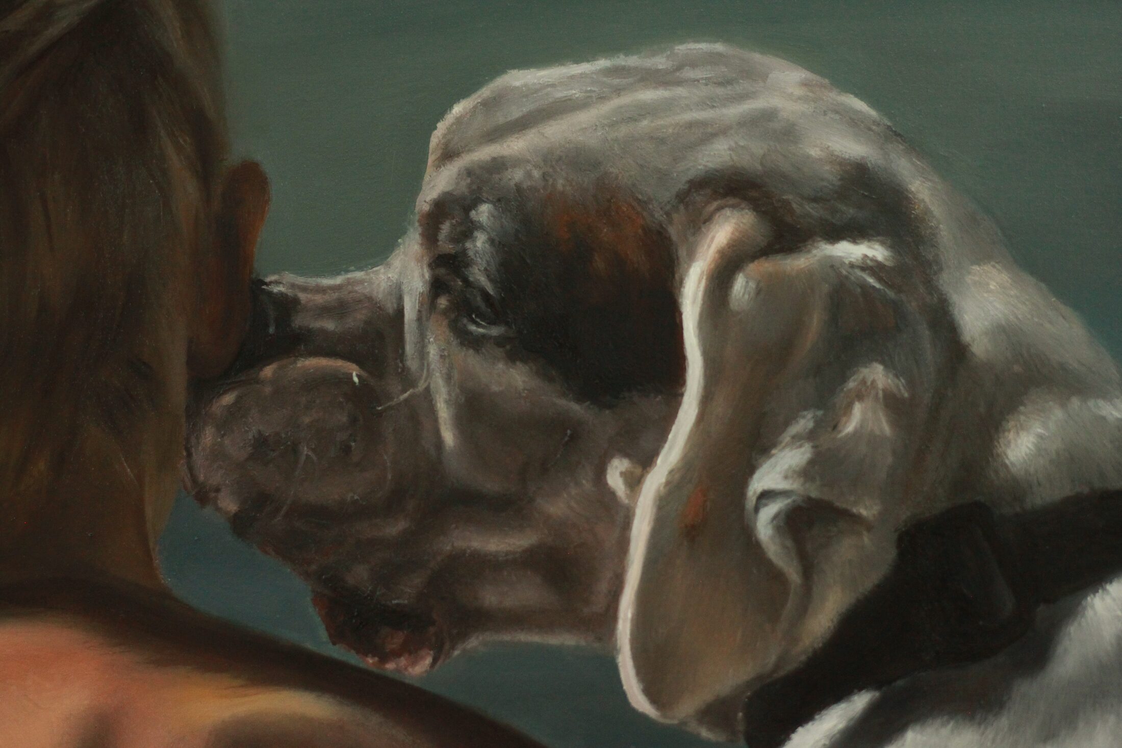 Lach and Scout — additional view, oil painting by Leeann Sheely