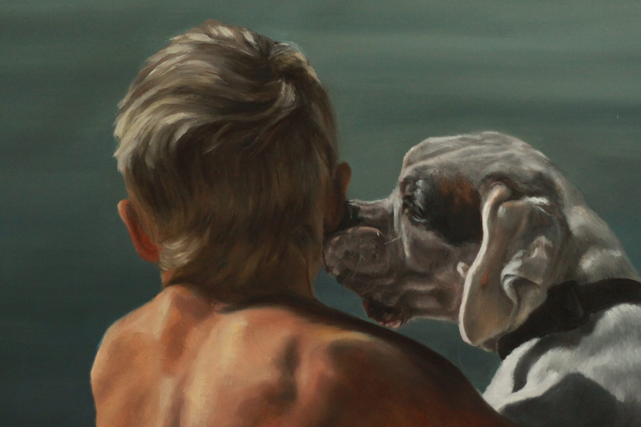 Lach and Scout — additional view, oil painting by Leeann Sheely