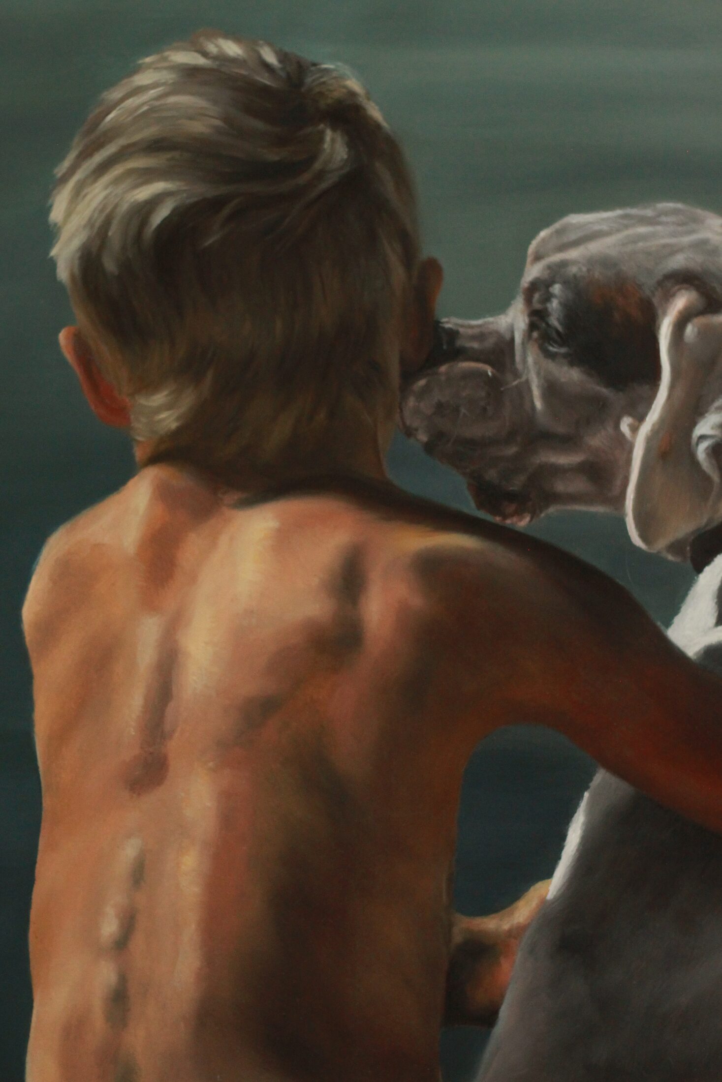 Lach and Scout — additional view, oil painting by Leeann Sheely