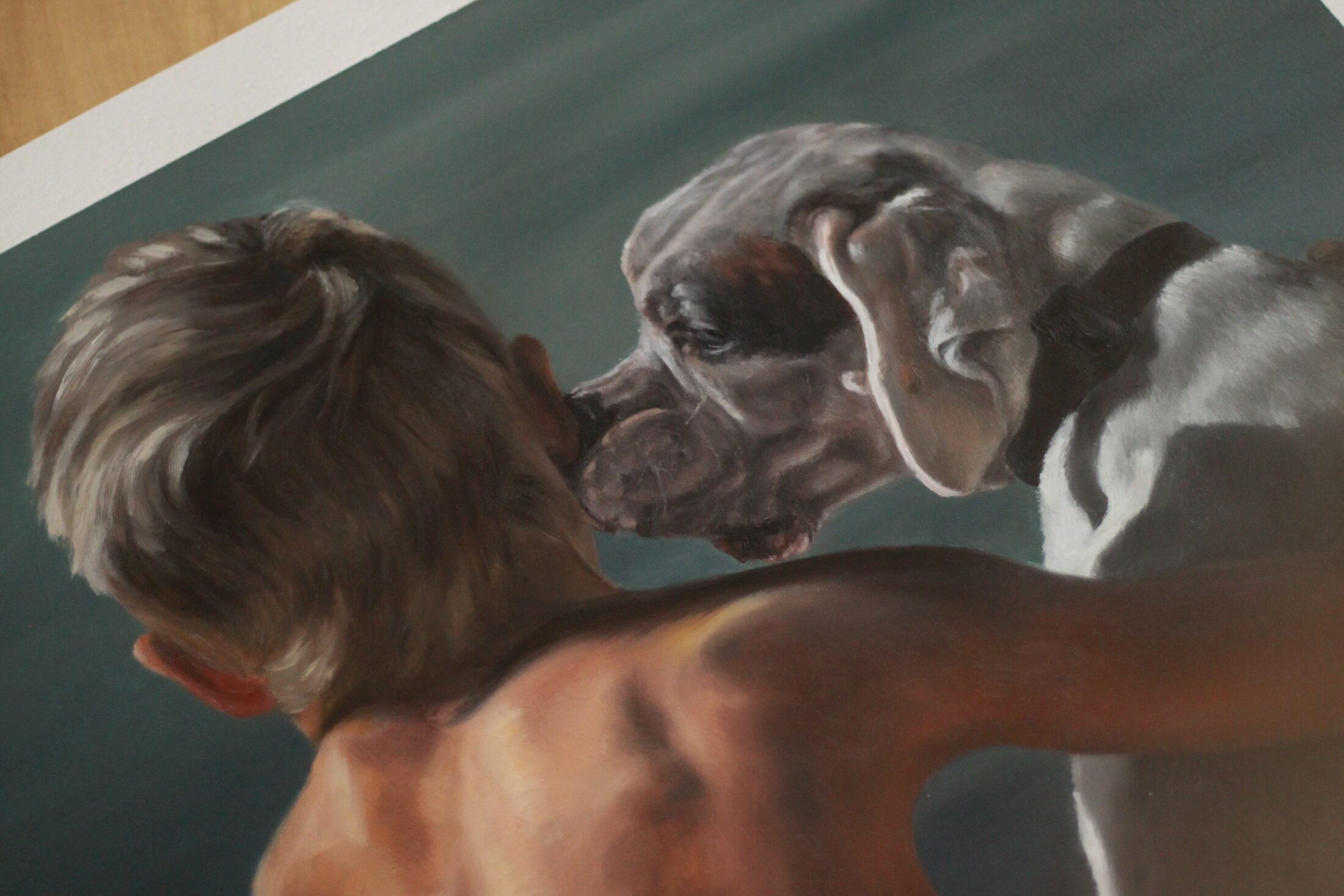 Lach and Scout — additional view, oil painting by Leeann Sheely