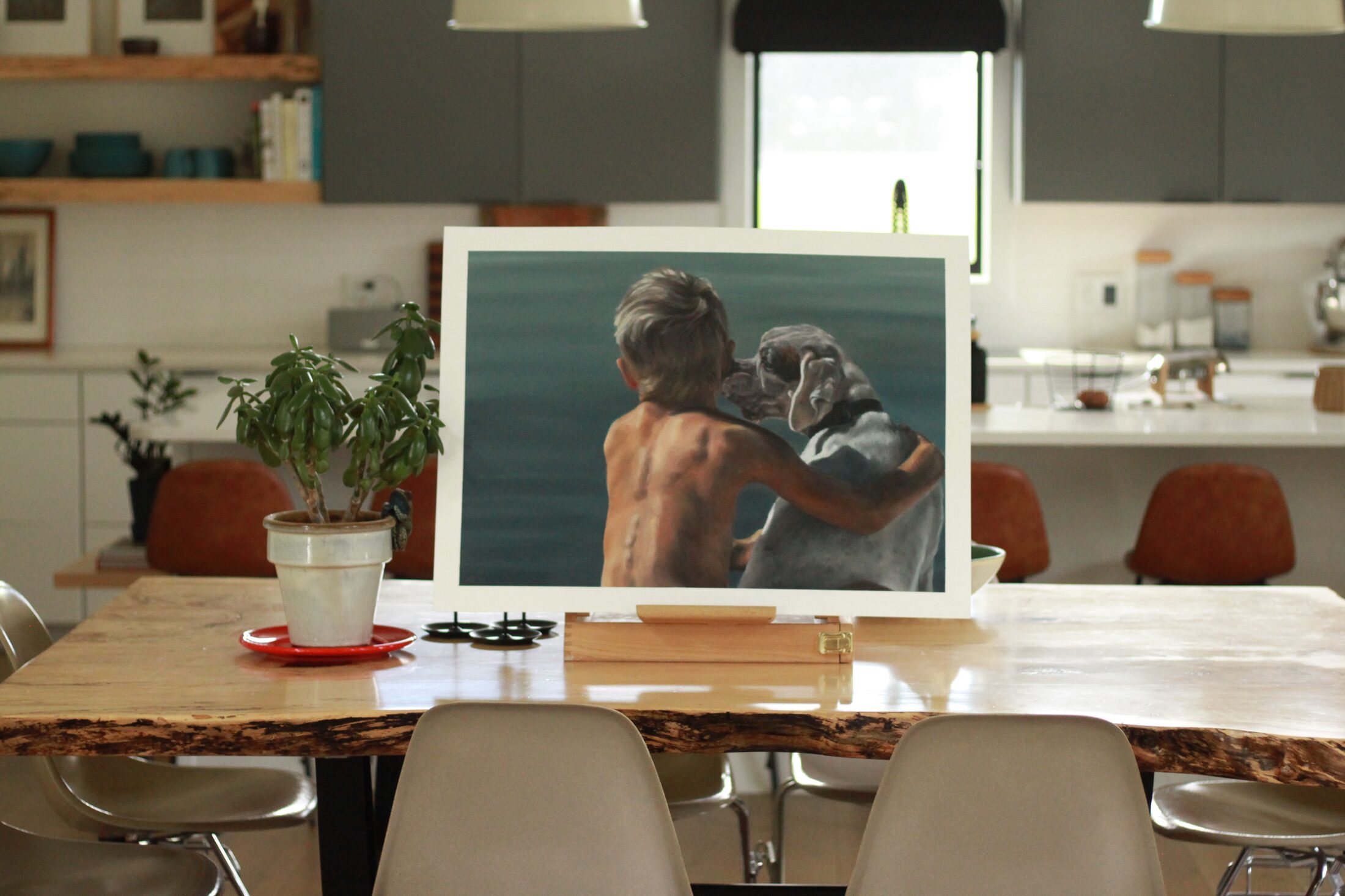 Lach and Scout — additional view, oil painting by Leeann Sheely