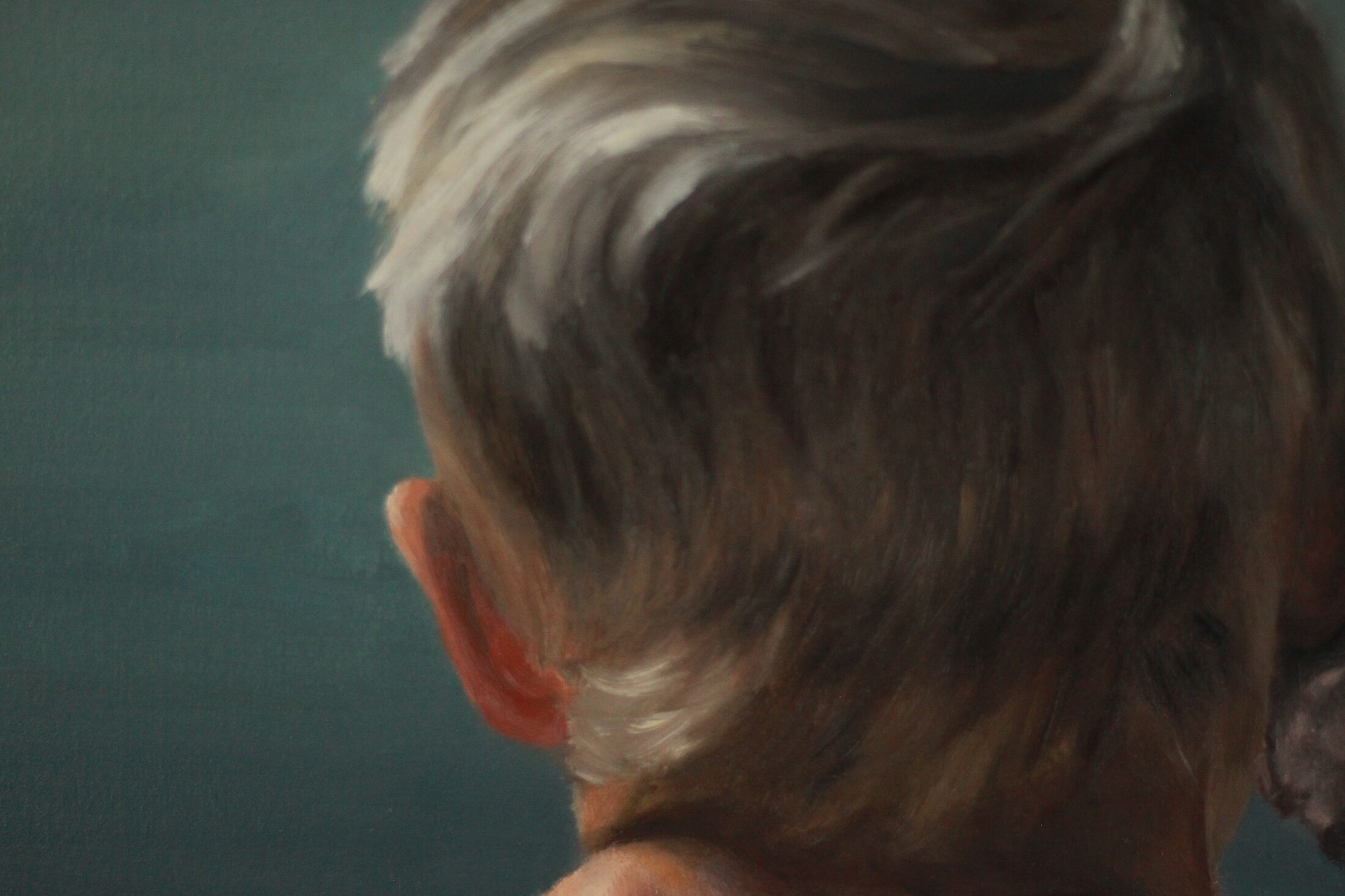Lach and Scout — additional view, oil painting by Leeann Sheely
