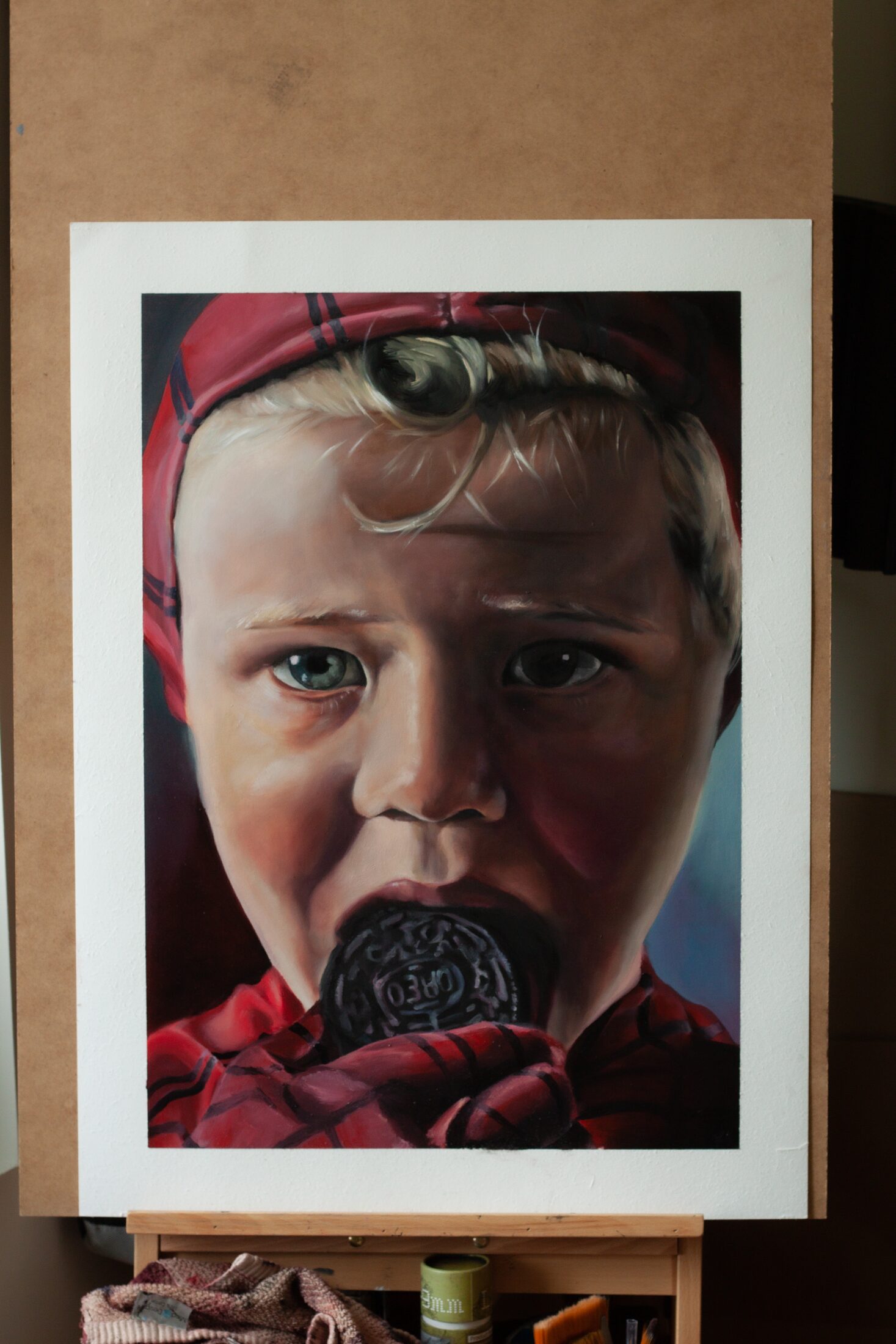 Lach at 5 — additional view, oil painting by Leeann Sheely