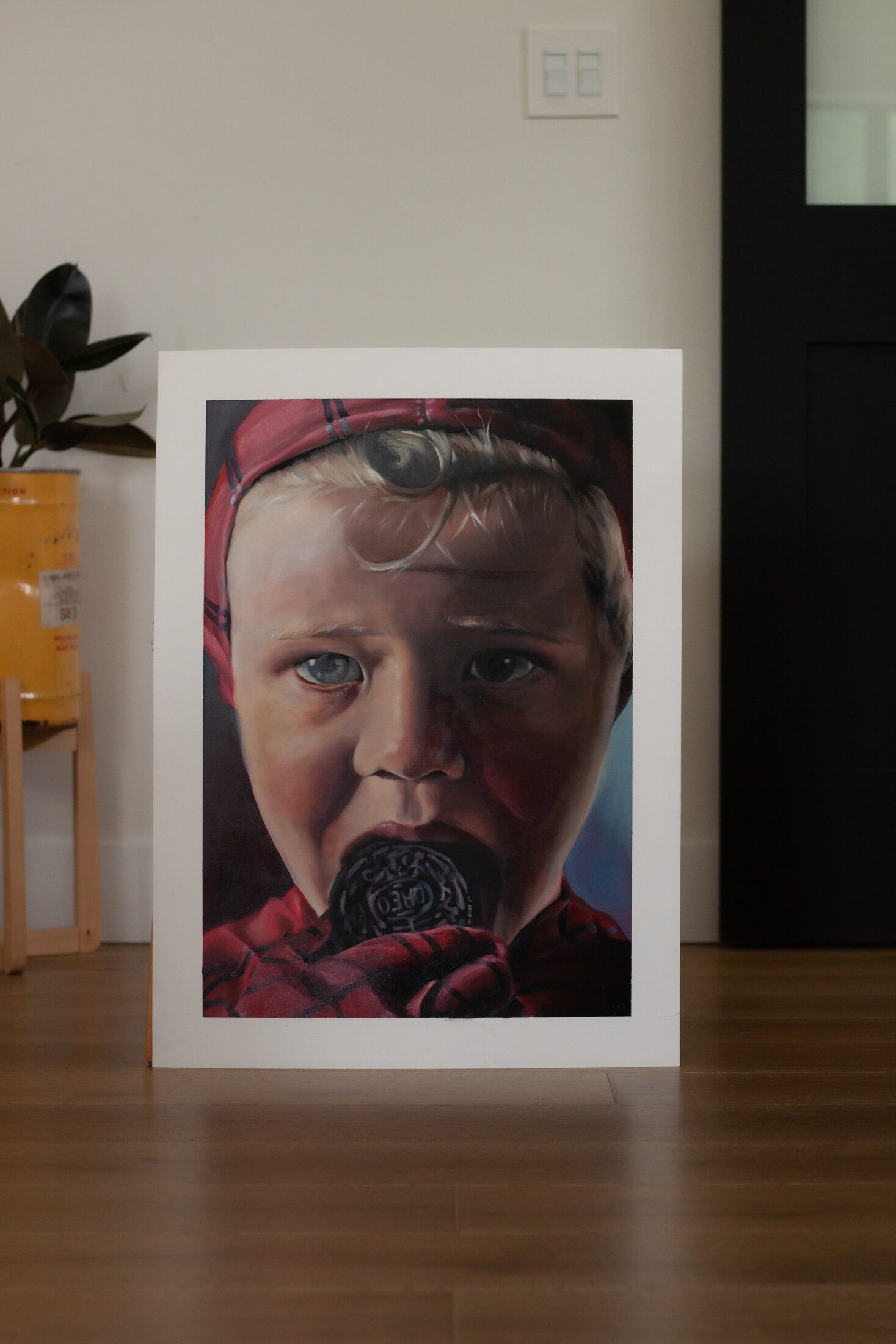 Lach at 5 — additional view, oil painting by Leeann Sheely