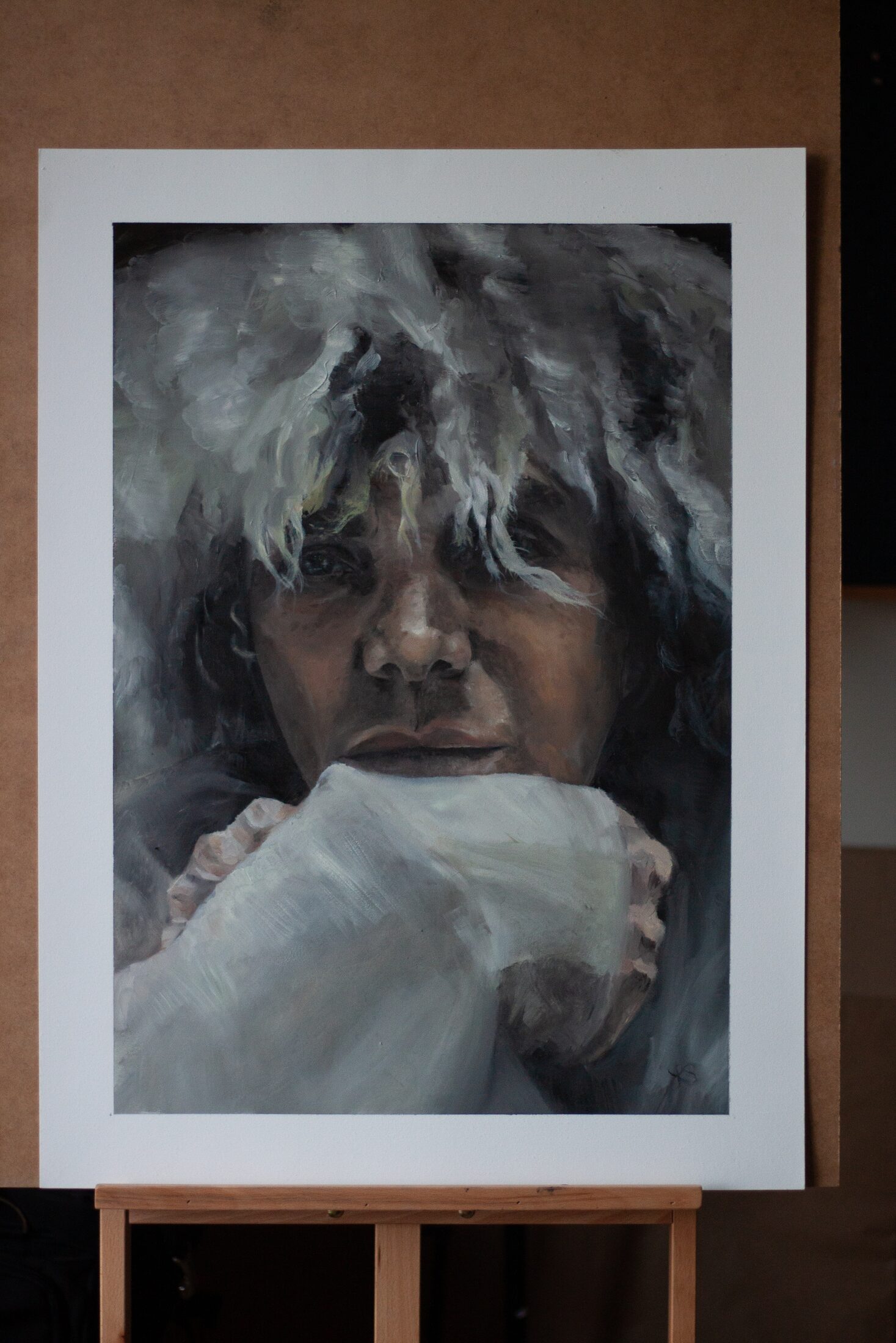 Dino — additional view, oil painting by Leeann Sheely