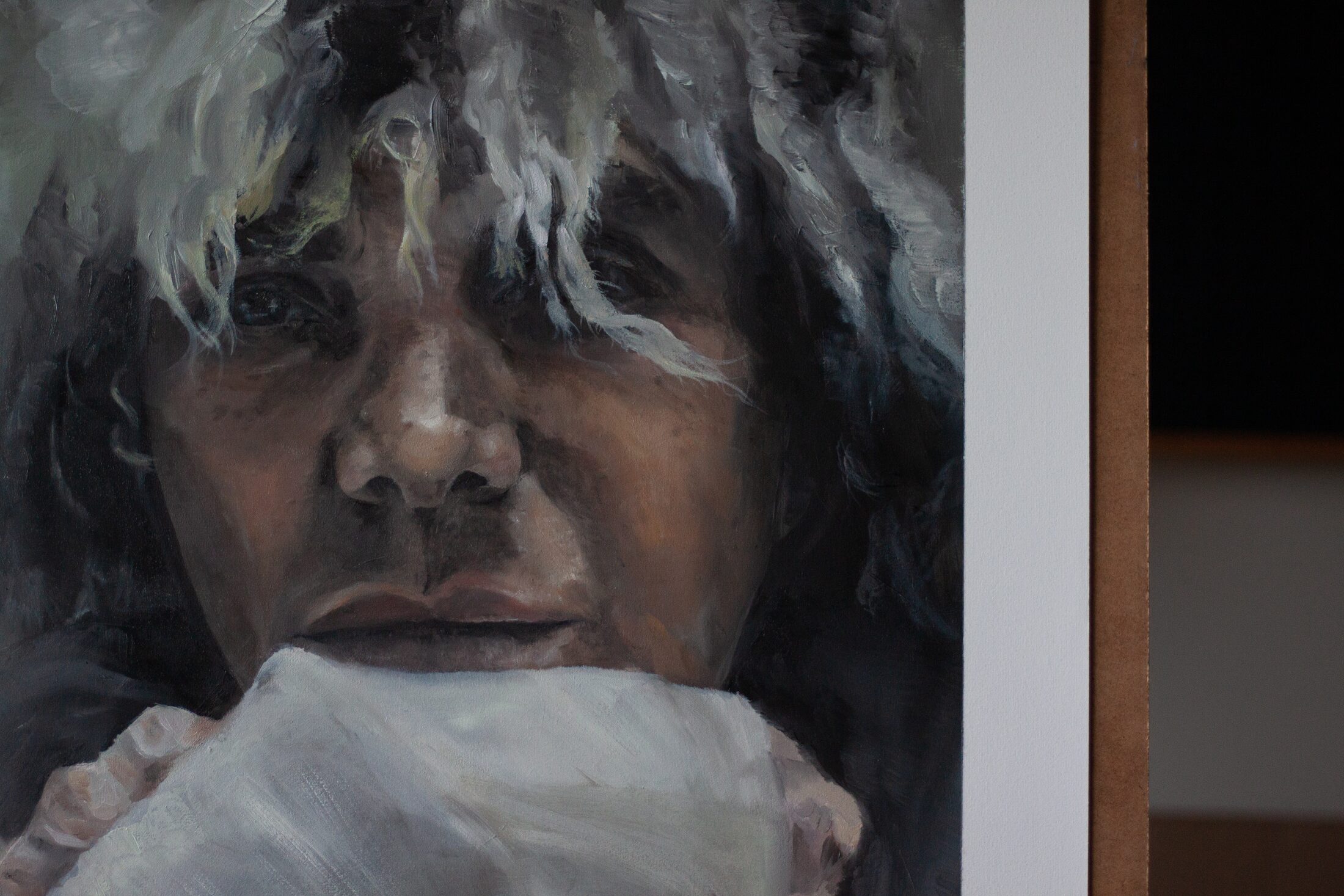 Dino — additional view, oil painting by Leeann Sheely