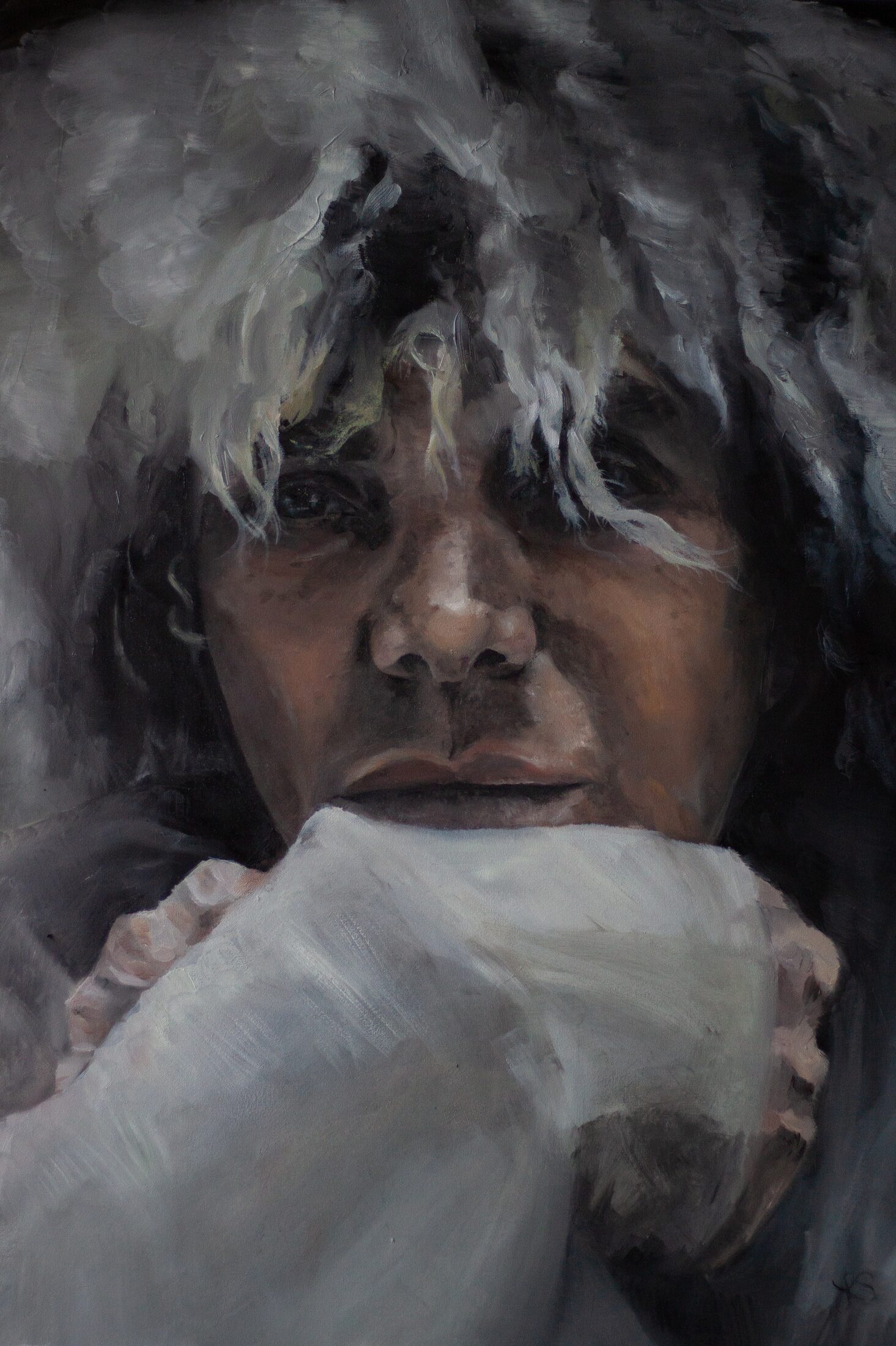 Dino — additional view, oil painting by Leeann Sheely