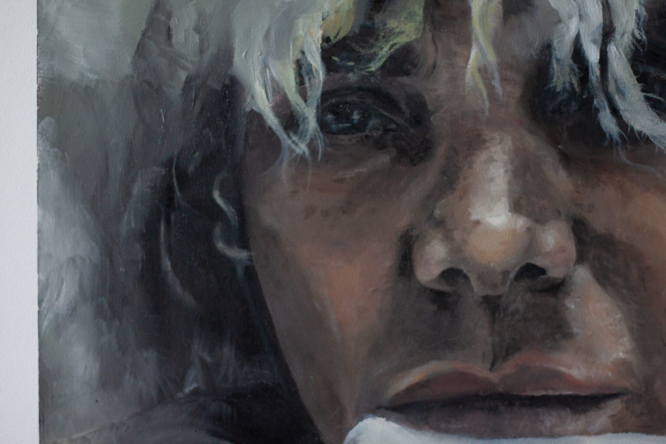 Dino — additional view, oil painting by Leeann Sheely