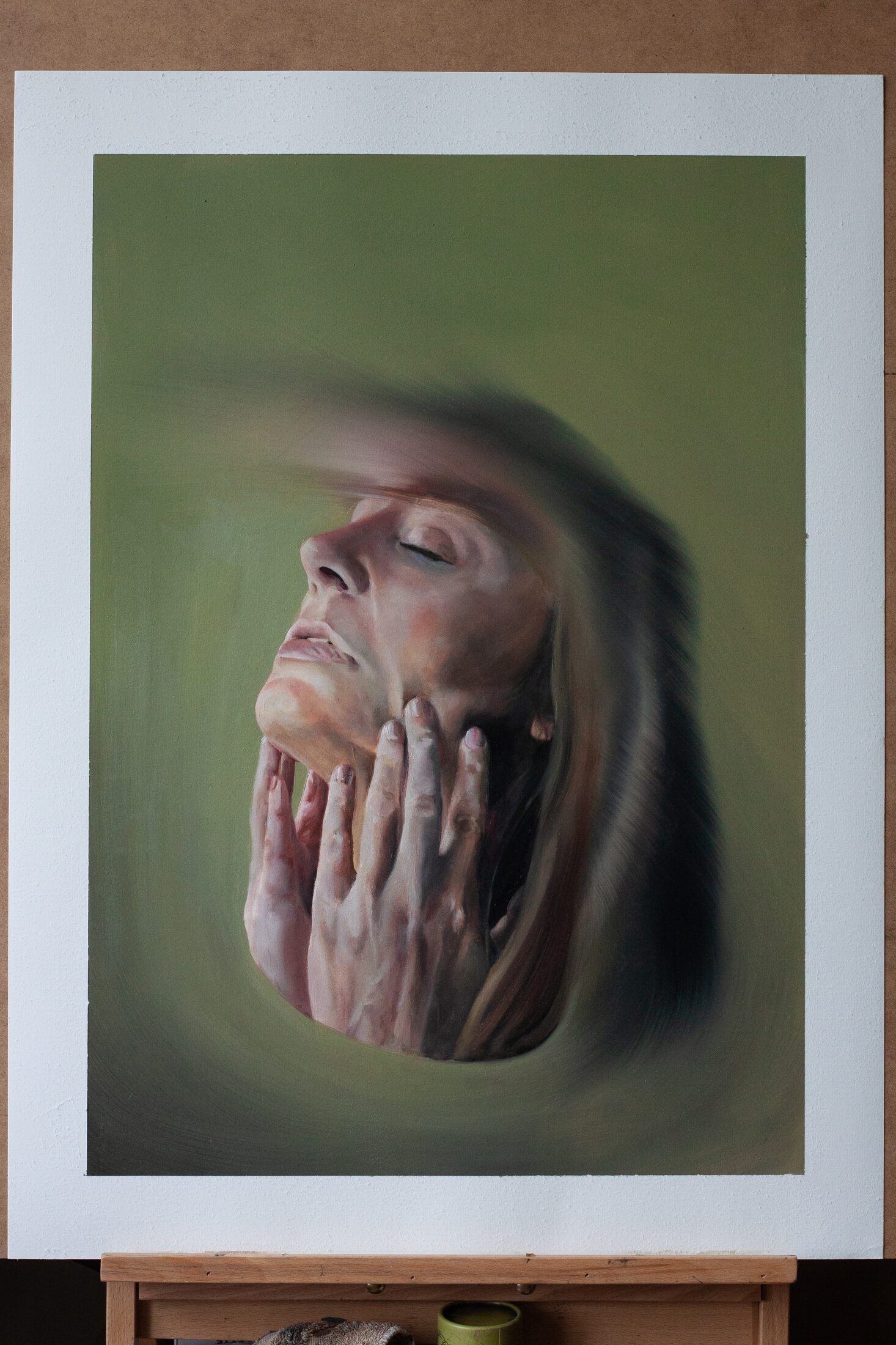 Self Portrait — additional view, oil painting by Leeann Sheely